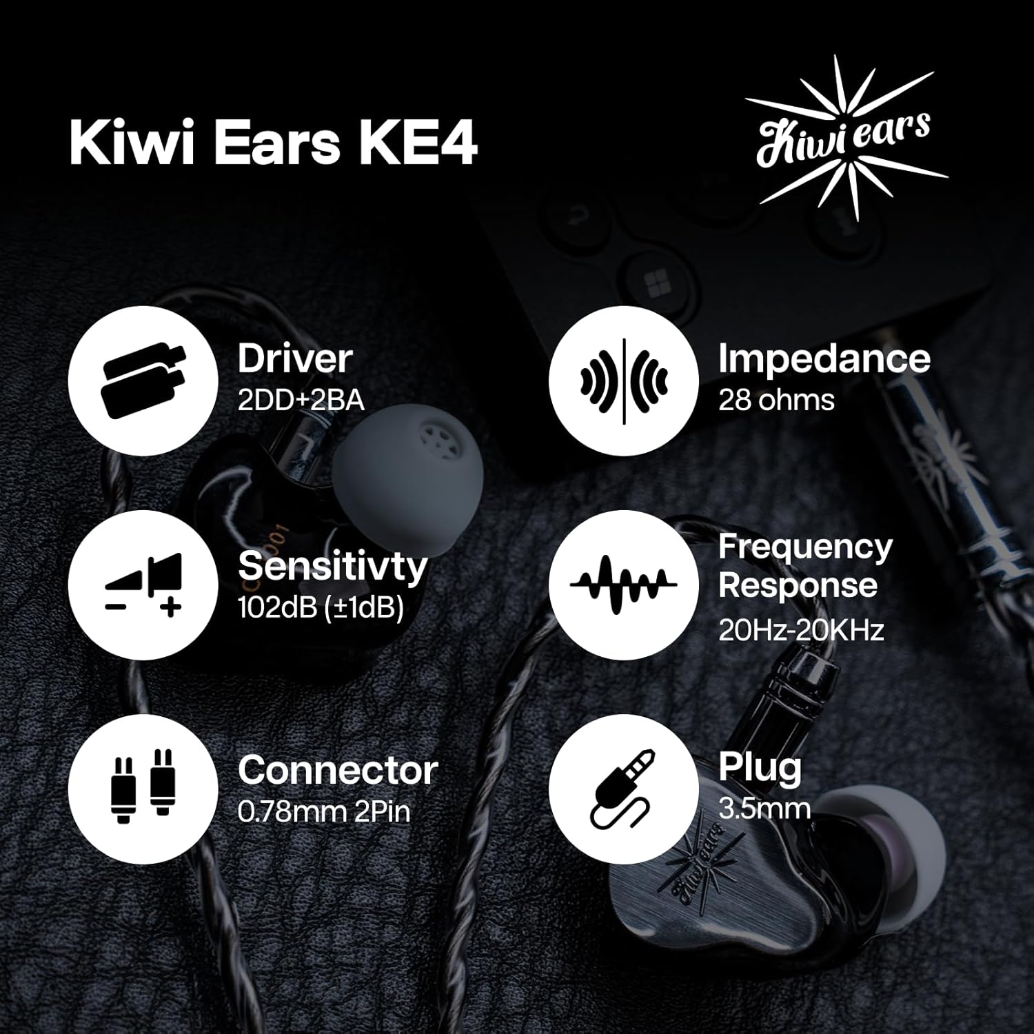 Kiwi Ears KE4 Sound Redefined 2DD + 2BA Hybrid In-ear Monitor