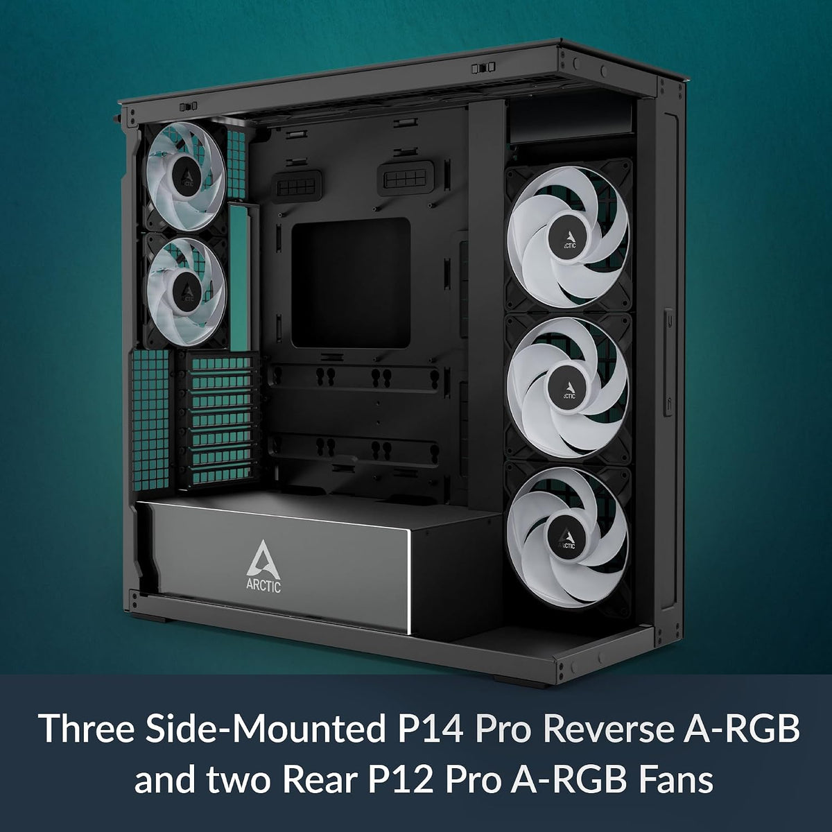 Arctic Xtender Clear Glass E-ATX Premium PC Case - Black (ACPCC00023A)