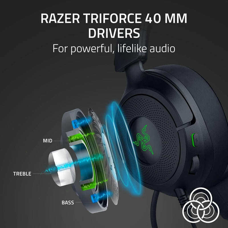 Razer Kraken Kitty V3 X Wired Kitty Headset for Gaming (Black, Quartz, White)