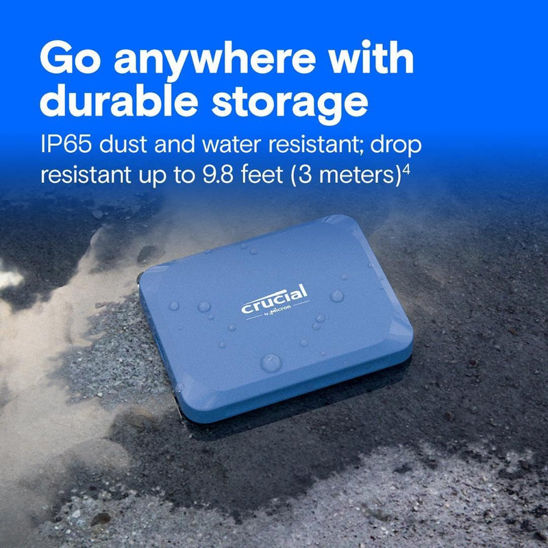 Crucial X10 USB 3.2 Gen2 2x2 (20GB/s) 2100MB/s Read Type-C Portable SSD | DataBlitz