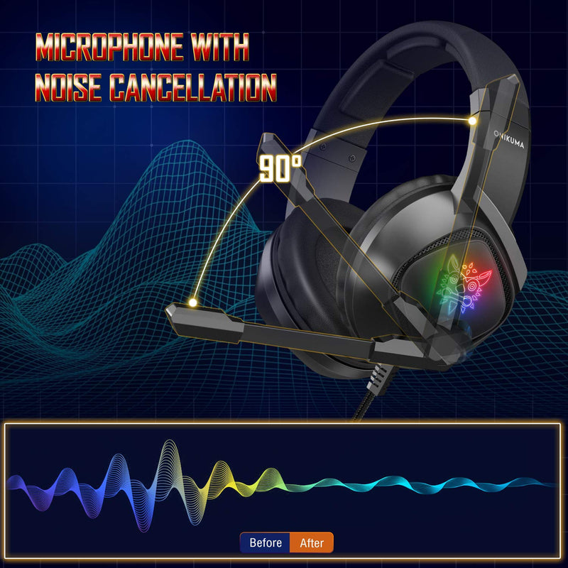 Onikuma K19 Professional Gaming Headset With RGB LED Backlight (Black) | DataBlitz