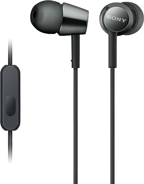 Sony MDR-EX155AP/B Wired In-Ear Headphones | 9mm Noise Isolation (Black)