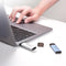 Transcend ESD300 2TB Dual USB 10Gbps Read up to 1050MB/s Type-C Portable SSD (Silver) (TS2TESD300S)
