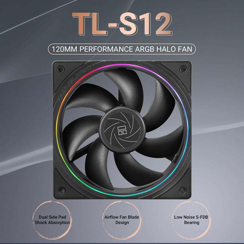 Thermalright TL-S12 120mm PWM ARGB Light Ring Case Fan