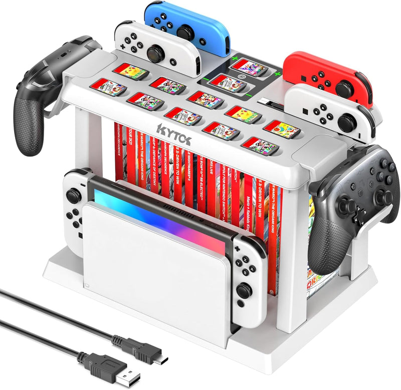 Kytok Controller Charger with Game Slot & Controller Holder