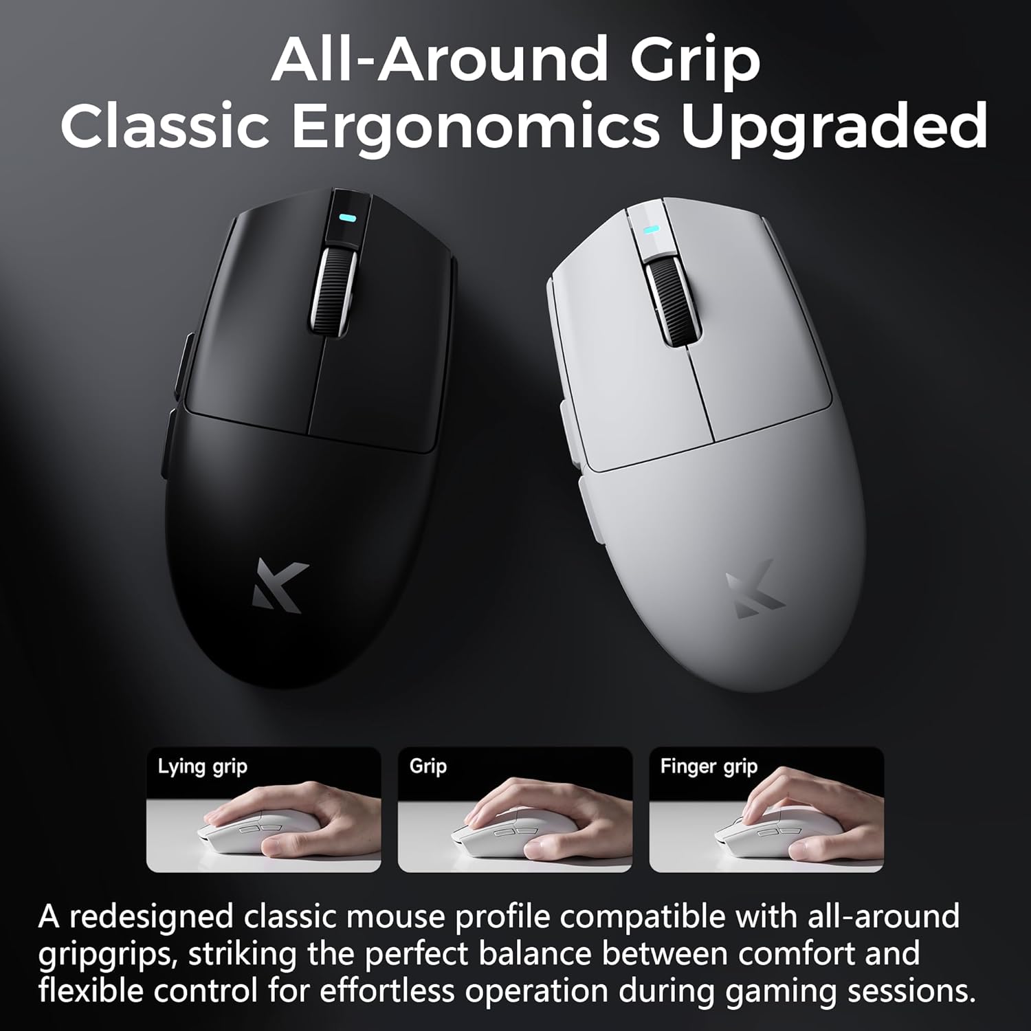 MCHOSE G3 V2 Wireless Gaming Mouse (Black, Blue, White)