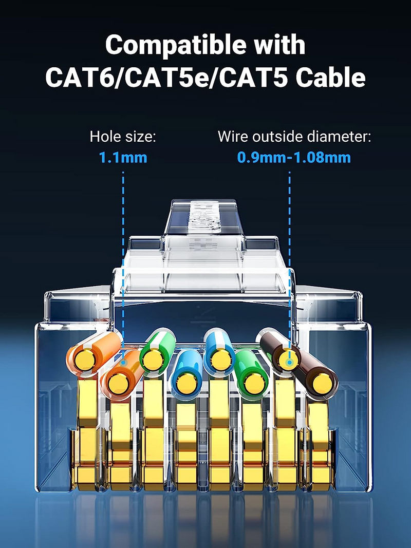 UGreen Cat6 RJ45 Unshielded Connector - 10 Pcs (NW120/50961)