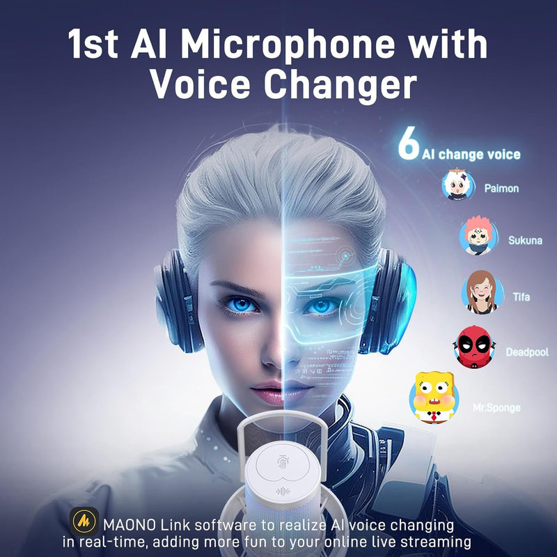 Maono DM40 Pro Wireless RGB Condenser Gaming Desktop Microphone
