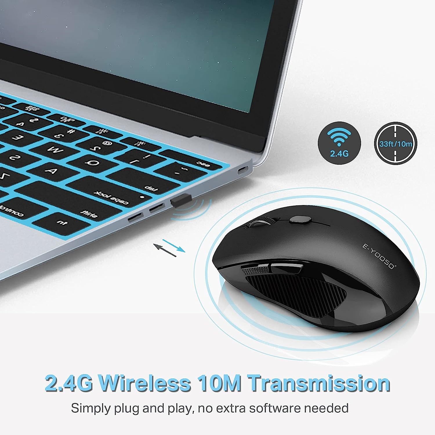 E-Yooso E-1131 Wireless Mouse (Black)