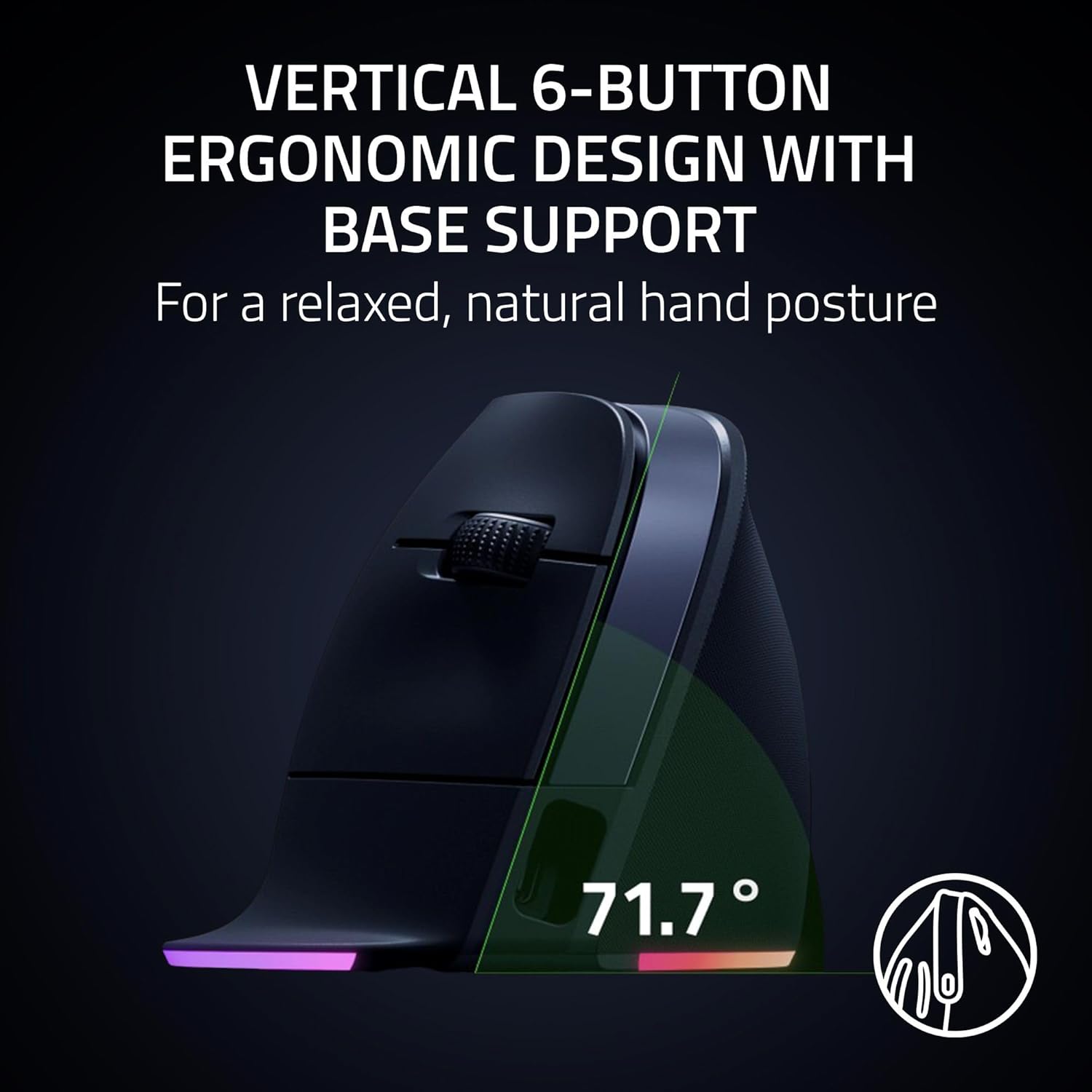 Razer Pro Click V2 Ergonomic Wireless Productivity Mouse