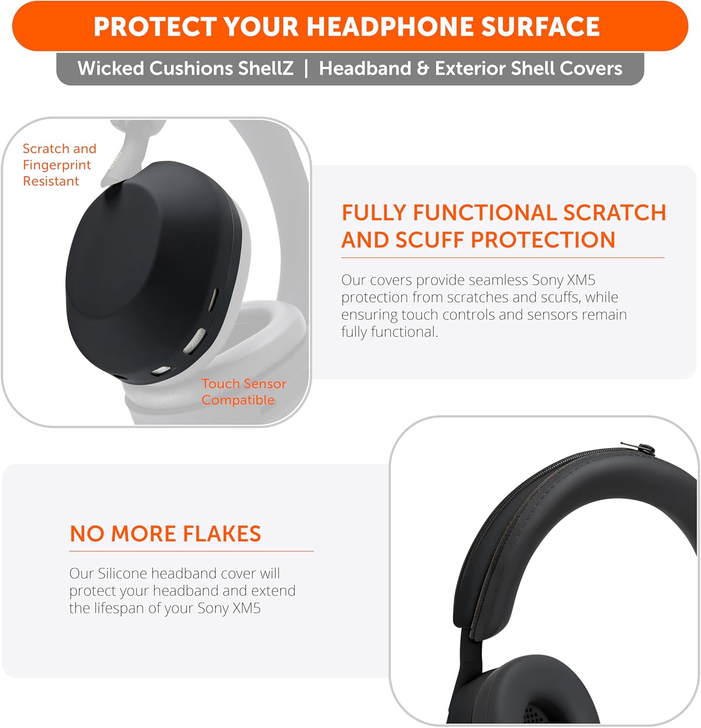Wicked Cushions Sony XM5 Protective Shell Cover - WC ShellZ XM5 
