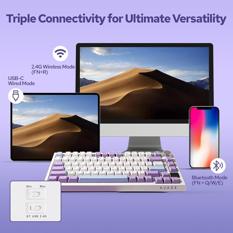 Ajazz AK820 Pro RGB Tri-Mode 75% Hot-Swappable Mechanical Keyboard