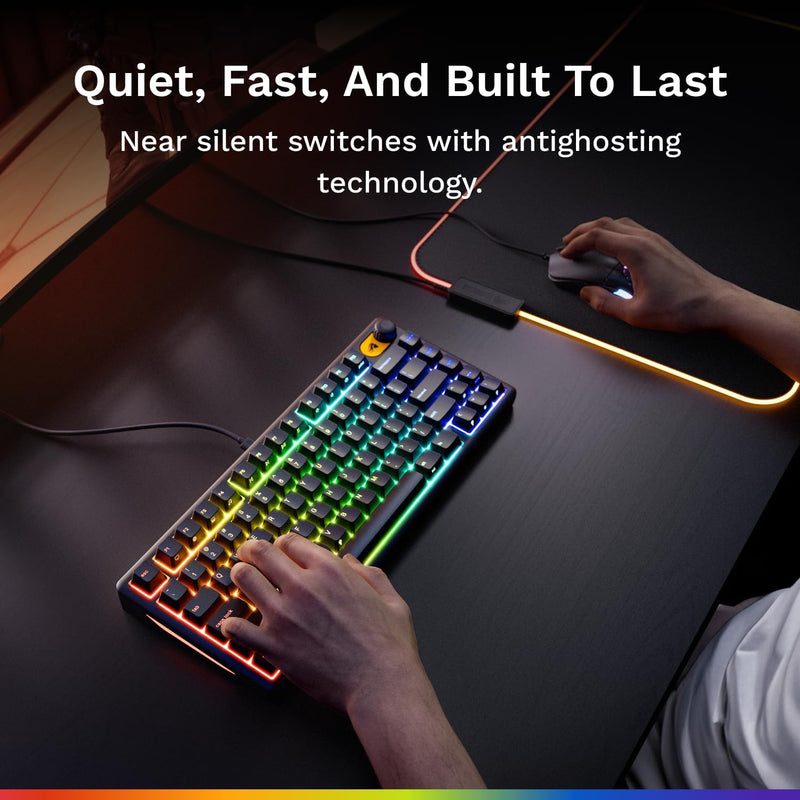 Glorious GMBK 75% Customizable RGB Wired Gaming Keyboard (Black)