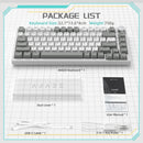 Ajazz AK820 White Backlit Wired 75% Hot-Swappable Mechanical Keyboard (Grey/White) (Red Switch)