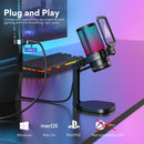 Maono DGM20G USB RGB Gaming Condenser Noise Canceling Microphone
