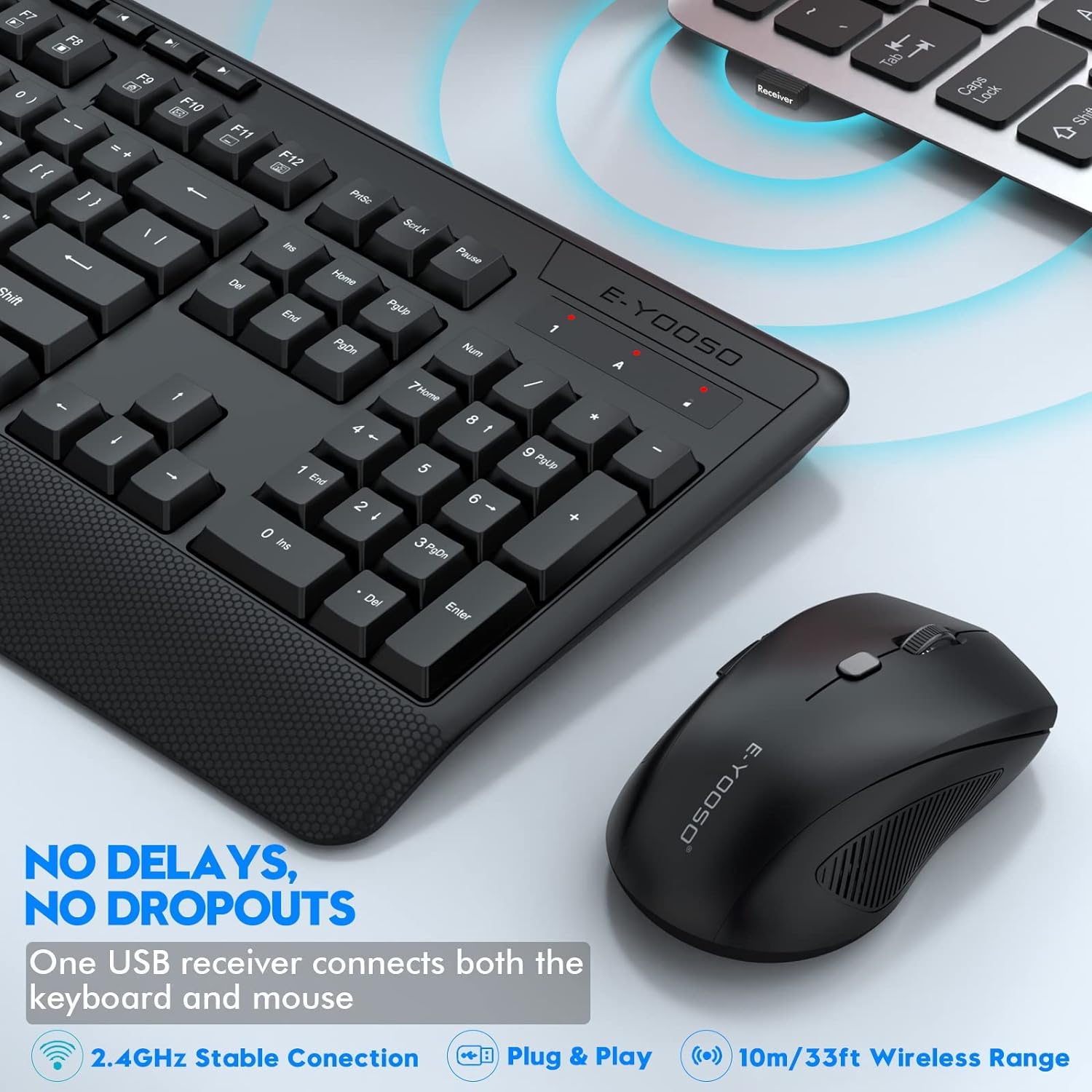 E-Yooso E-787 Wireless Keyboard & Mouse Combo (Black)