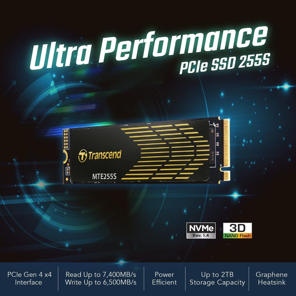 Transcend 255S PCIe NVME GEN4 X4 M.2 Internal SSD | DataBlitz