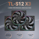 Thermalright TL-S12 120mm PWM ARGB Light Ring Case Fan (Black, White) (3-Pack)