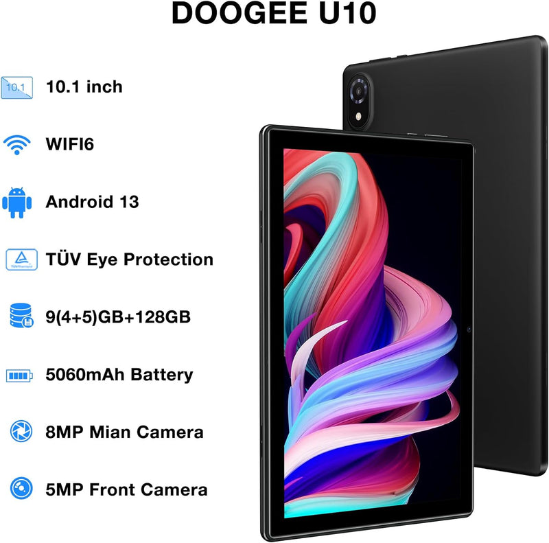Doogee U10 Tablet 10.1 HD IPS 9GB+128GB Android 13