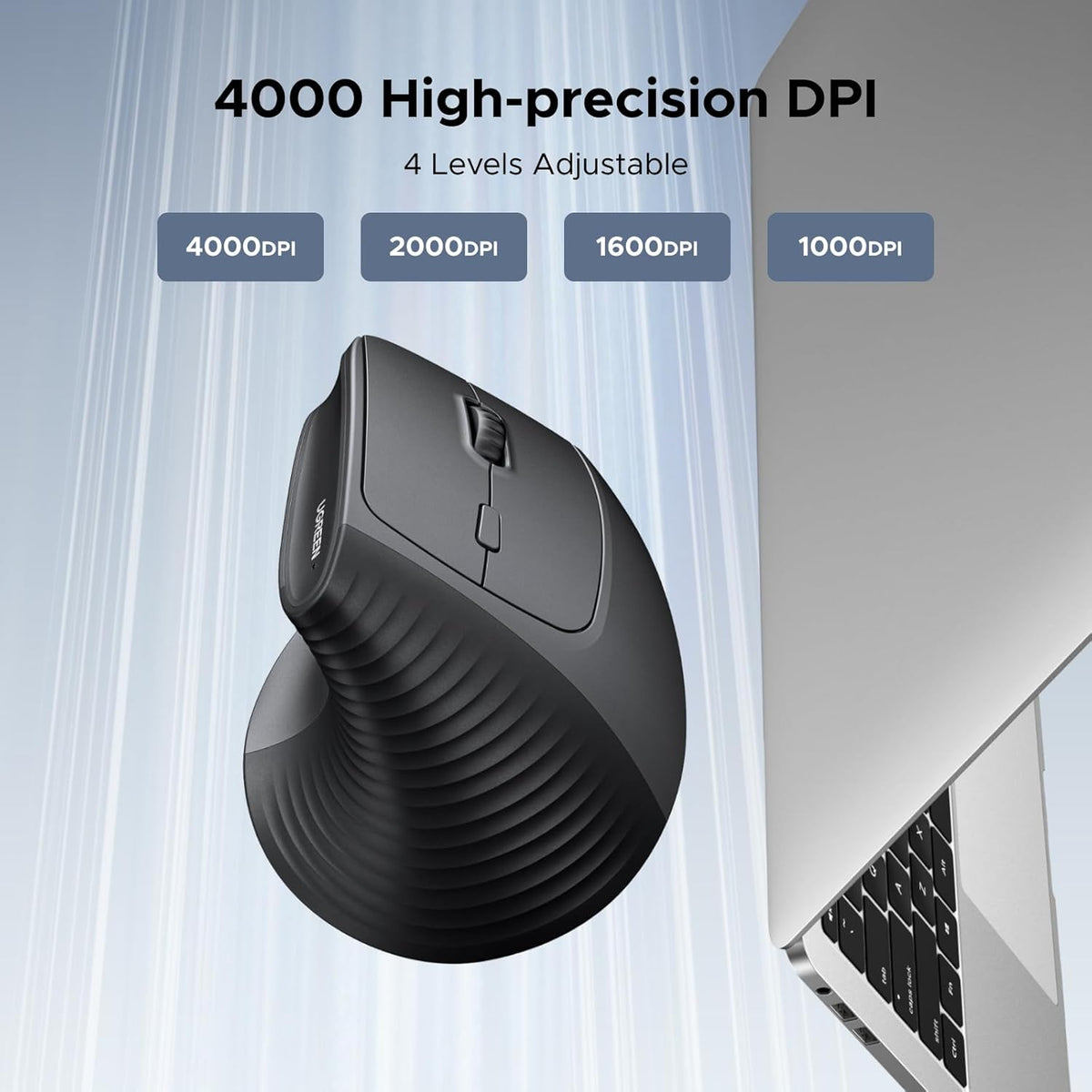 Ugreen 4000DPI Wireless Vertical Mouse (Black) (M571/55916)
