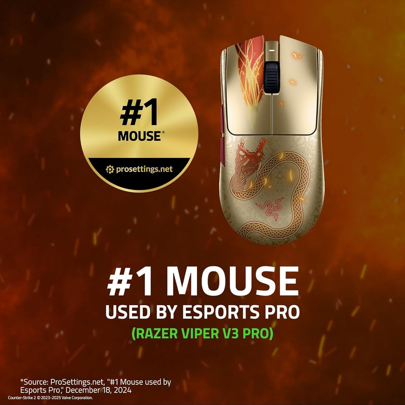 Razer Viper V3 Pro Ultra-Lightweight Hyperspeed Wireless Symmetrical Esports Mouse
