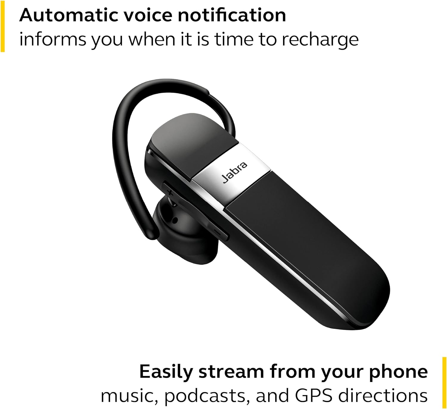 Jabra Talk 15 SE Mono Bluetooth Ear Hook Headset With Built-In Microphone (Black)