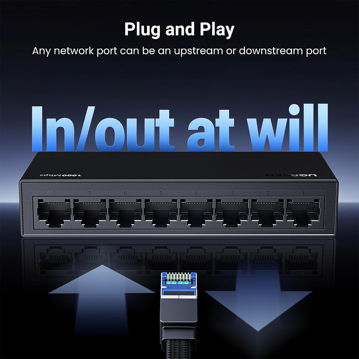 Ugreen 8-Port Gigabit Ethernet Switch Black (CM834/35499US)