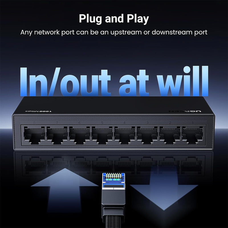 Ugreen 8-Port Gigabit Ethernet Switch Black (CM834/35499US)