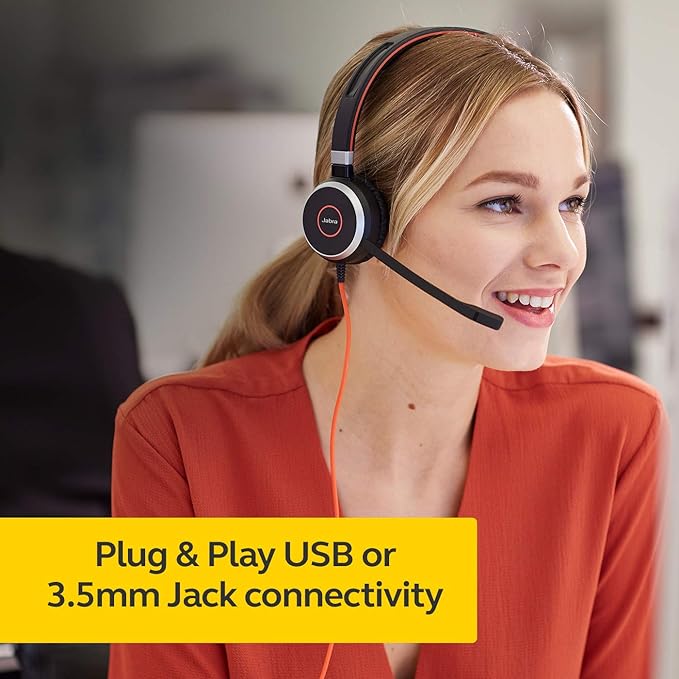 Jabra Evolve 40 MS Stereo Wired Headset (Black)