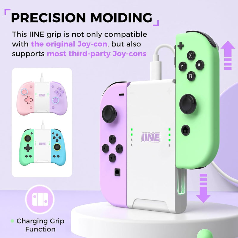 IINE Charging Grip for Joypad for Nintendo Switch (White) (L1014)