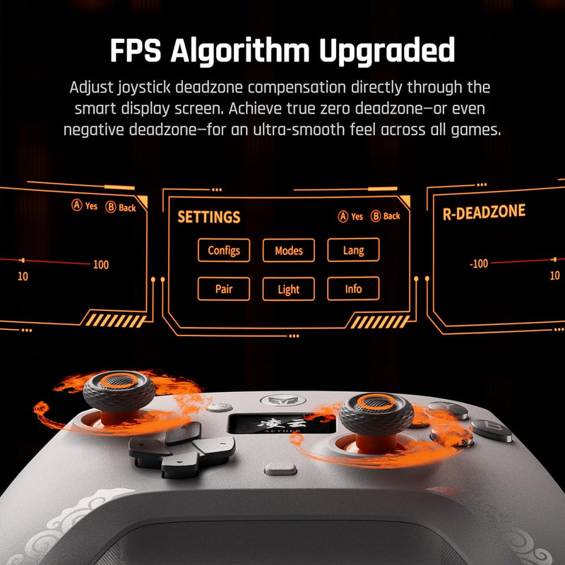 Bigbig Won Mojhon Aether Dual 1000Hz Polling Rate w/ Smart Display Hall Effect Wireless Game Controller for Switch / Win 10&11 / Android / iOS