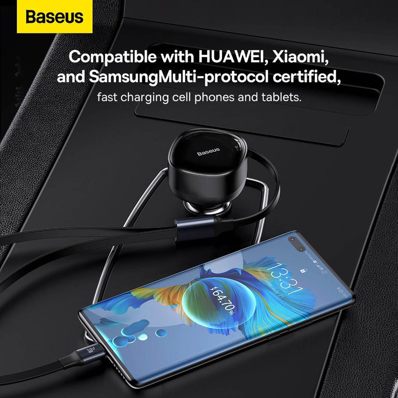 Baseus Enjoyment Retractable 2-in-1 Car Charger C+C 33W (C00035500111-00)