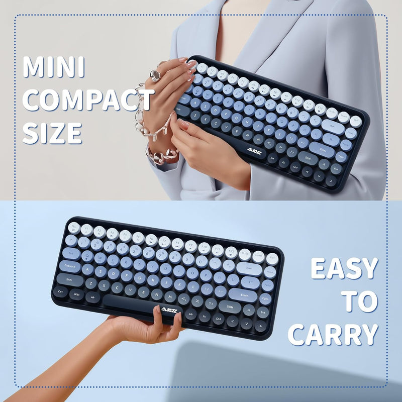 Ajazz 308I 84-Keys Bluetooth Wireless Membrane Keyboard (Mist Blue)