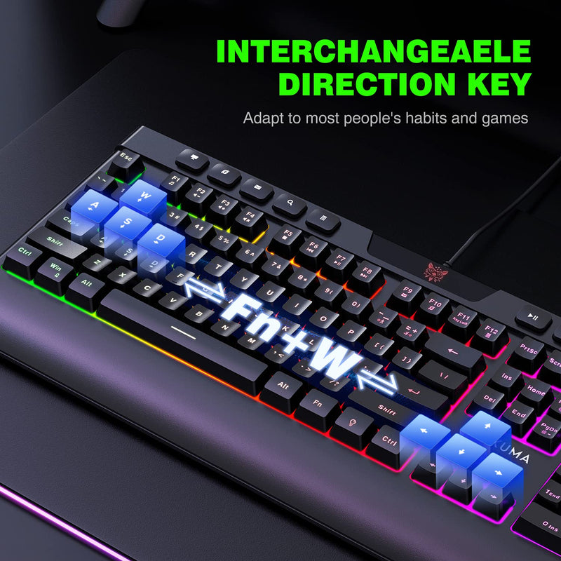 Onikuma G21 + CW902 RGB Wired Mechanical Keyboard Mouse Set 