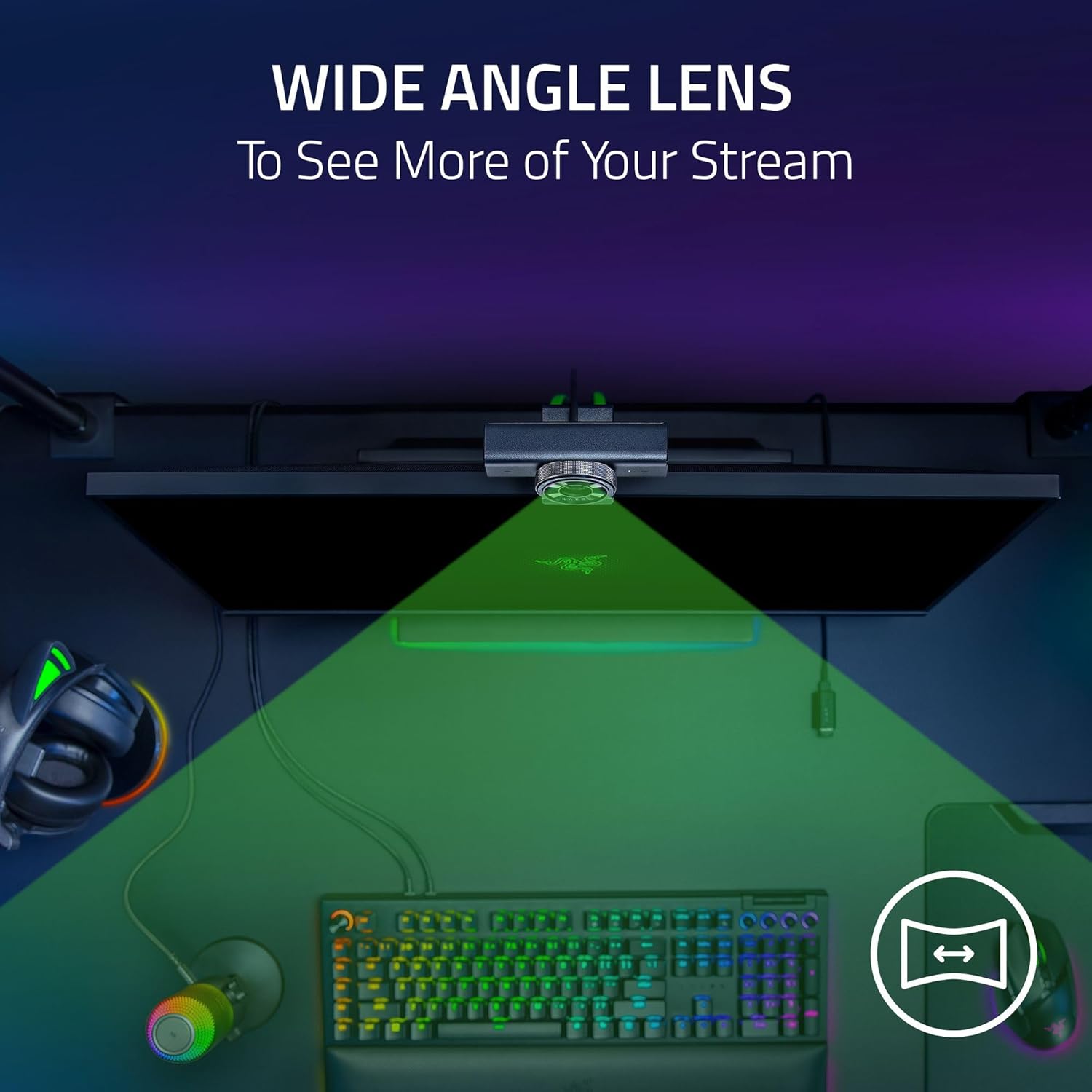 Razer Kiyo V2 X 1440p 60 FPS Webcam for Creators (Black, White, Quartz