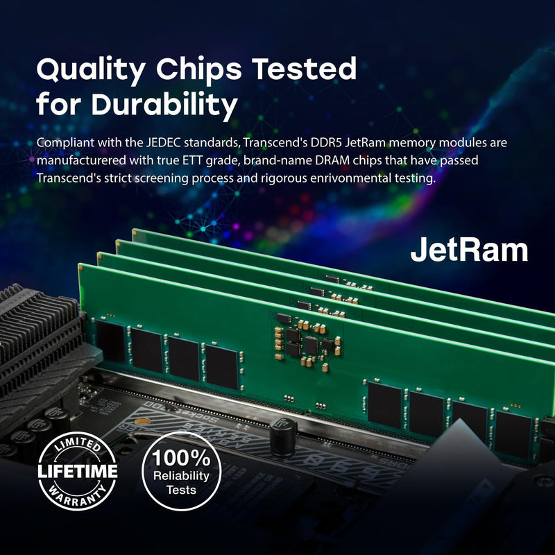 Transcend JETRAM 16GB DDR5 4800MHz U-DIMM 1Rx8 CL40 1.1V (JM4800ALE-16G)