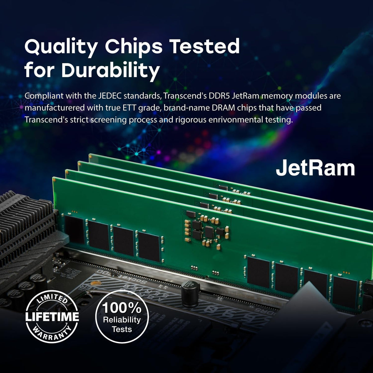Transcend JETRAM 32GB DDR5 4800MHz U-DIMM 2Rx8 CL40 1.1V (JM4800ALE-32G)