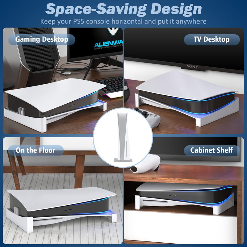 OIVO Horizontal Stand for PS5 Disc / PS5 Digital Edition (White) (IV-P5222)