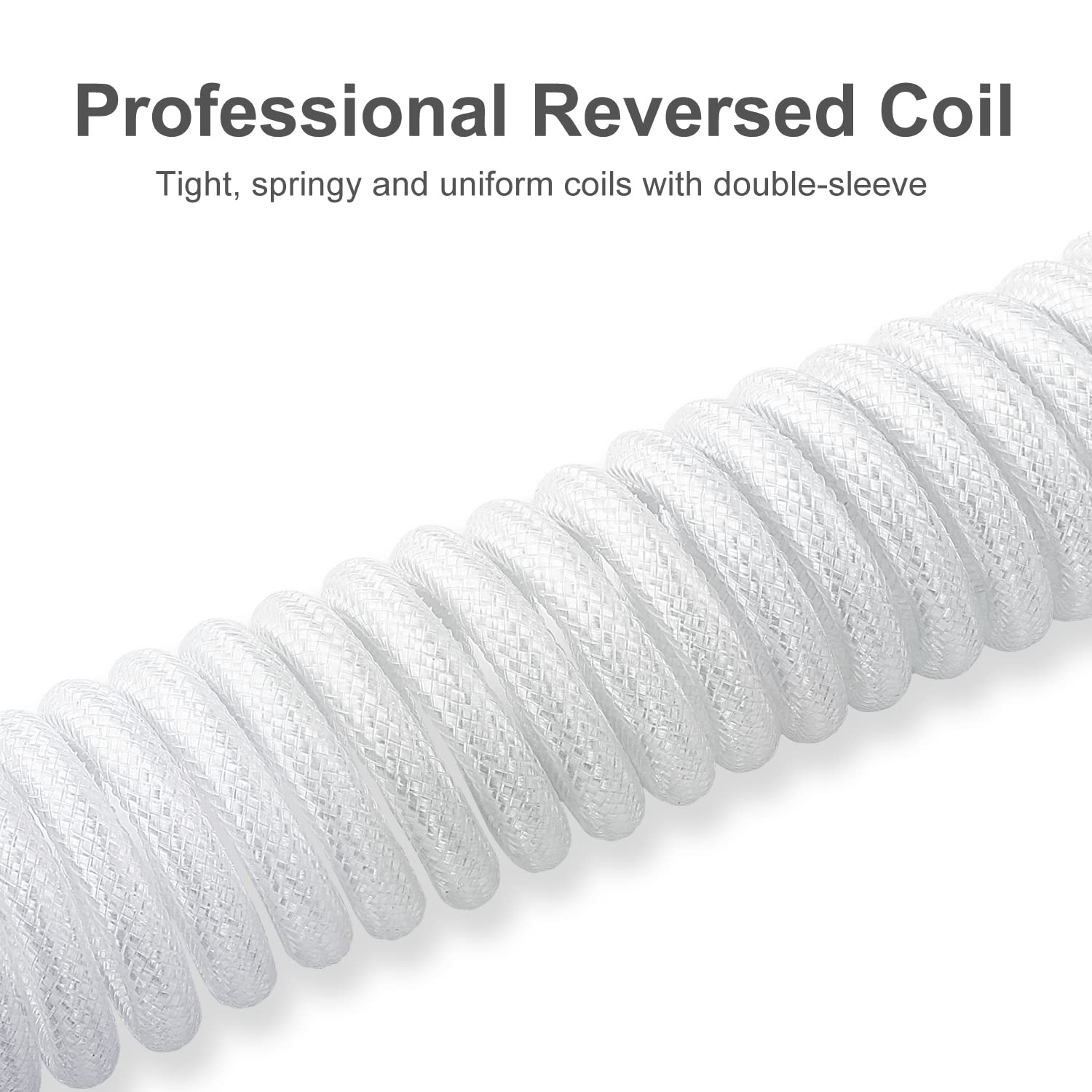 Redragon A115 Coiled USB-C Cable For Gaming Keyboard (White)