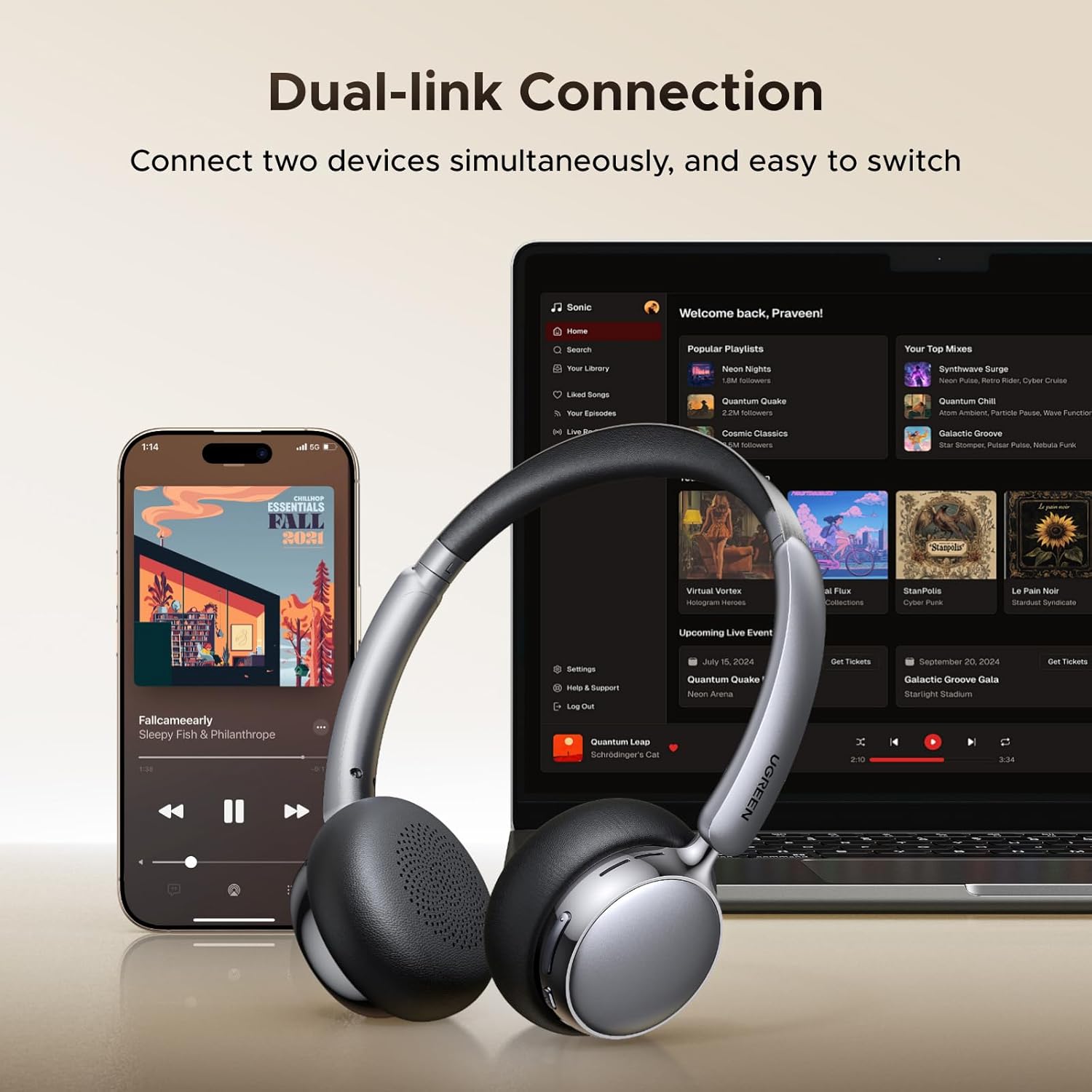 Ugreen Studio Plus Active Noise-Cancelling Headphones