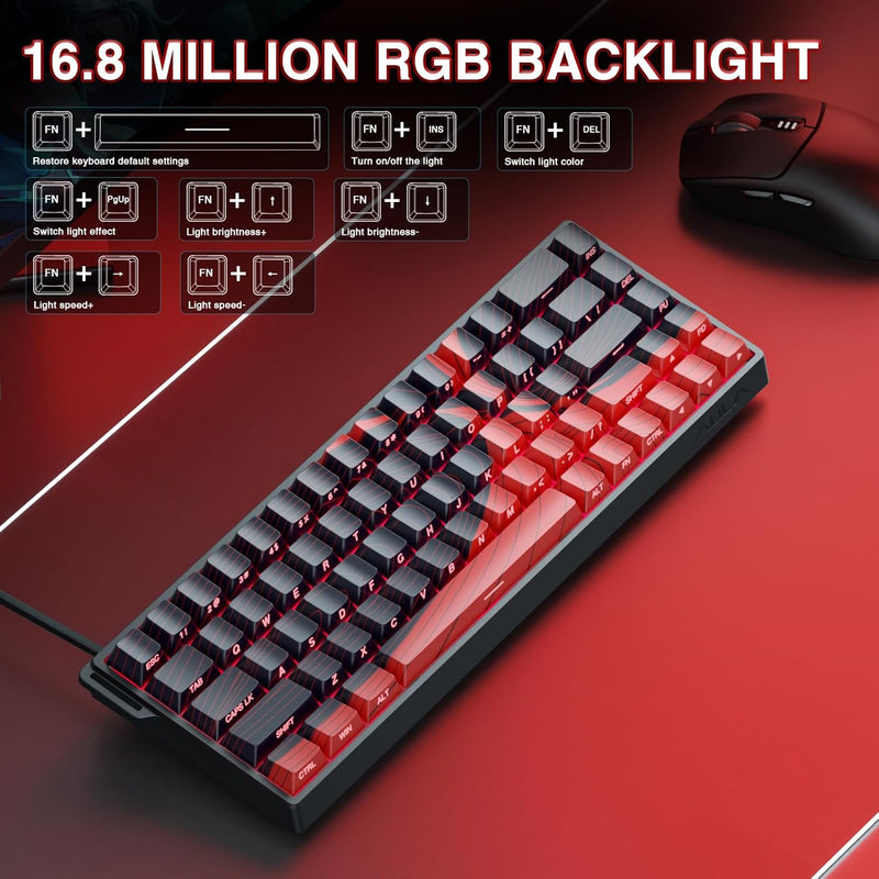 Win68 Keyboard Aula WIN68 HE Max 68-Key RGB 65% Wired Magnetic Switch Gaming Keyboard