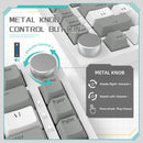 Ajazz AK820 White Backlit Wired 75% Hot-Swappable Mechanical Keyboard (Grey/White) (Red Switch)
