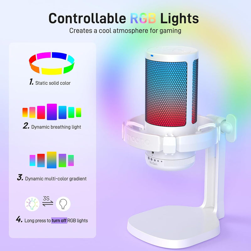 Maono DGM20G USB RGB Gaming Condenser Noise Canceling Microphone