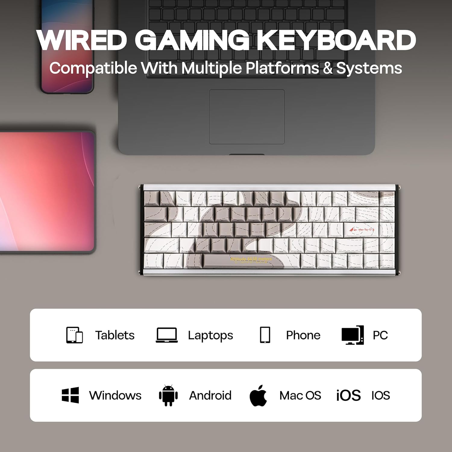 Ajazz ALUX68 Max RGB Wired 68-Keys Aluminum CNC Case Hot-Swappable Mechanical Keyboard