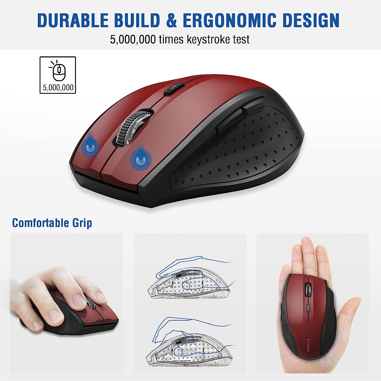 E-Yooso E-1010 Wireless Mouse (Red)