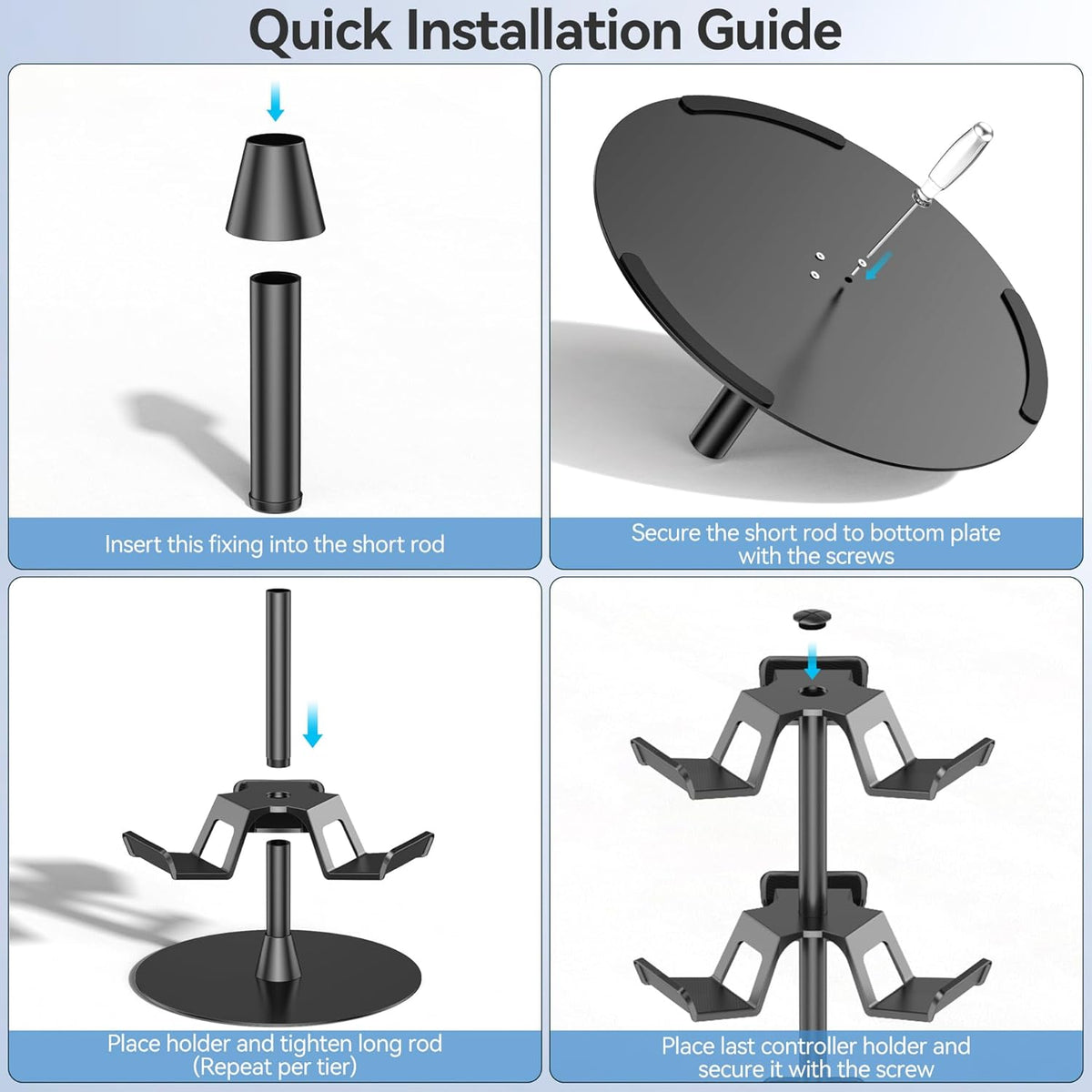 OIVO Controller & Headset Stand 3 Tiers (Black) (IV-P5425-3T)