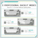 Ajazz AK820 White Backlit Wired 75% Hot-Swappable Mechanical Keyboard (Grey/White) (Red Switch)