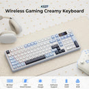 Redragon Aria Pro K527WBL Tri-Mode Ultra-Quiet Membrane RGB Keyboard with LCD Display & KnobControl
