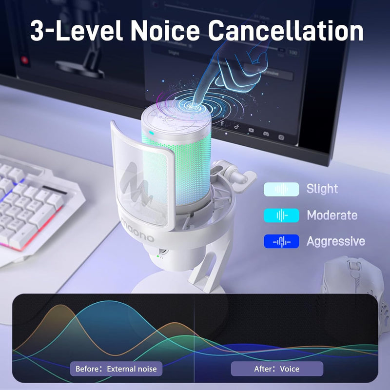 Maono DM40 Pro Wireless RGB Condenser Gaming Desktop Microphone