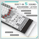Ajazz AK820 White Backlit Wired 75% Hot-Swappable Mechanical Keyboard (Grey/White) (Red Switch)